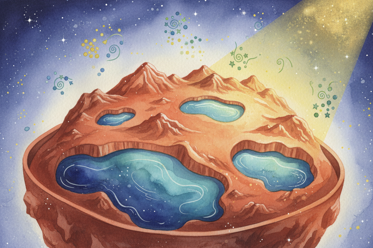 Life on Earth needs **three things**: liquid water, energy (usually from the Sun), and the right chemicals (*carbon, nit