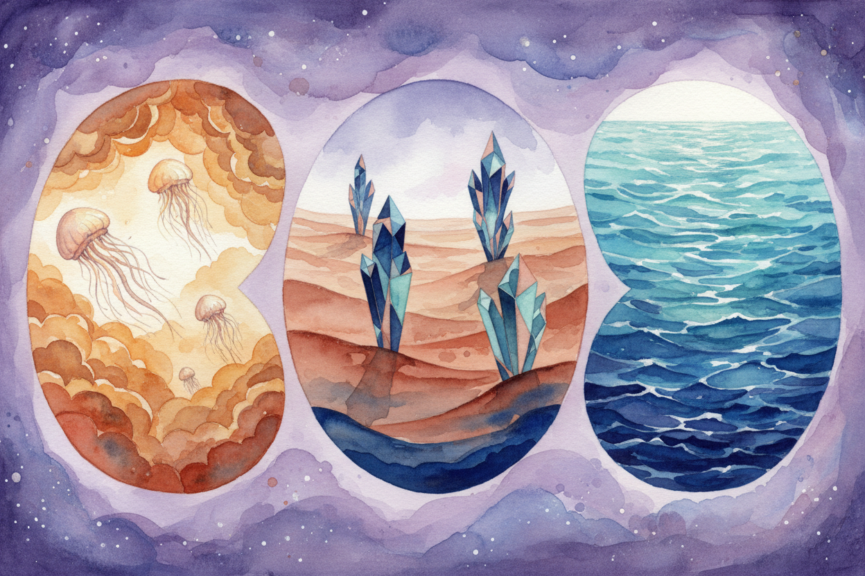 Then again, maybe life is everywhere, just not the way we imagine. Floating microbes in the clouds of ++Venus++. **Silic