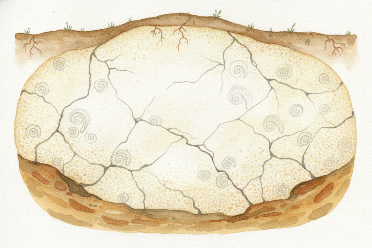 Now meet the rock. Much of the world's caves form in limestone — a pale, chalky stone made long ago from the shells of *