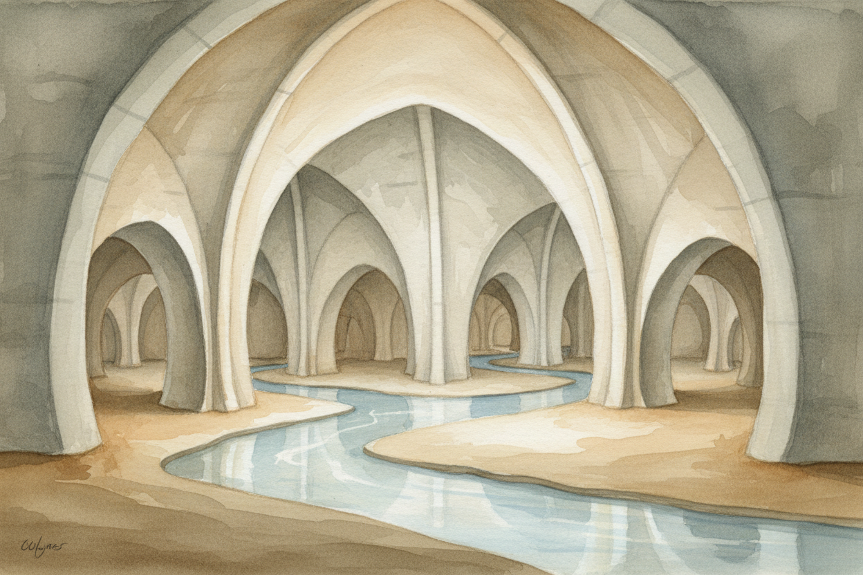 **After thousands of years**, the tunnel grows large enough to be a room. After a million years, it might be **a cathedr