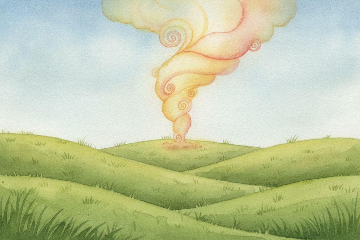 Warm air is a little lighter than cool air, so it rises — **like a hot-air balloon without the balloon**. ~~Up and up~~ 