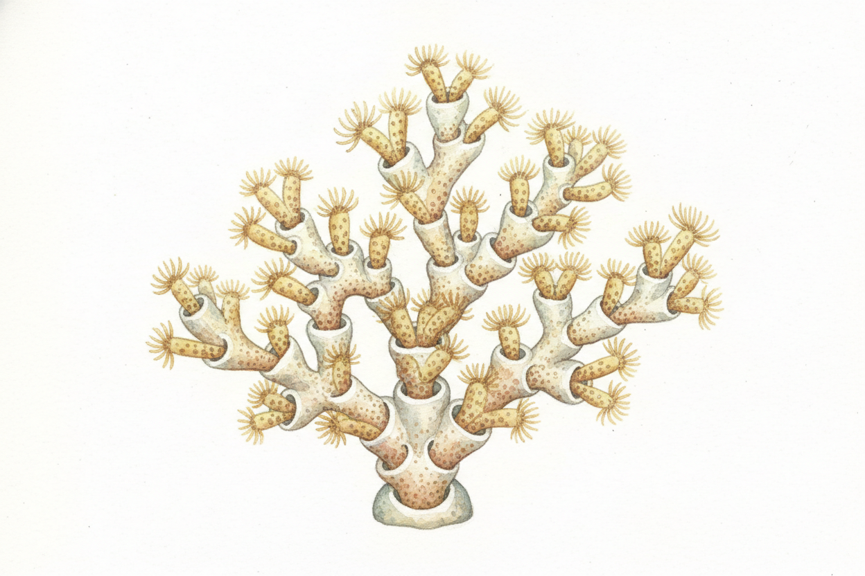 But one polyp alone doesn't make a reef. ~~Polyps are cloners.~~ A single polyp splits in two, then those two split into
