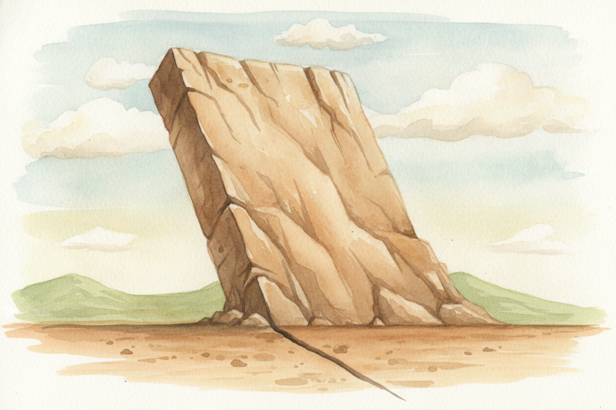 ~~There's a third trick, too.~~ Sometimes the ground gets stretched and pulled apart instead of squeezed. A huge block o