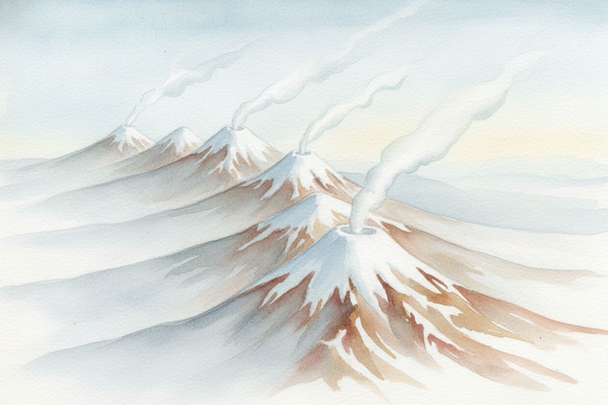 The ++Cascade Range++ in the Pacific Northwest formed this way. So did ++Mount Fuji++. So did the ++Andes++, the longest