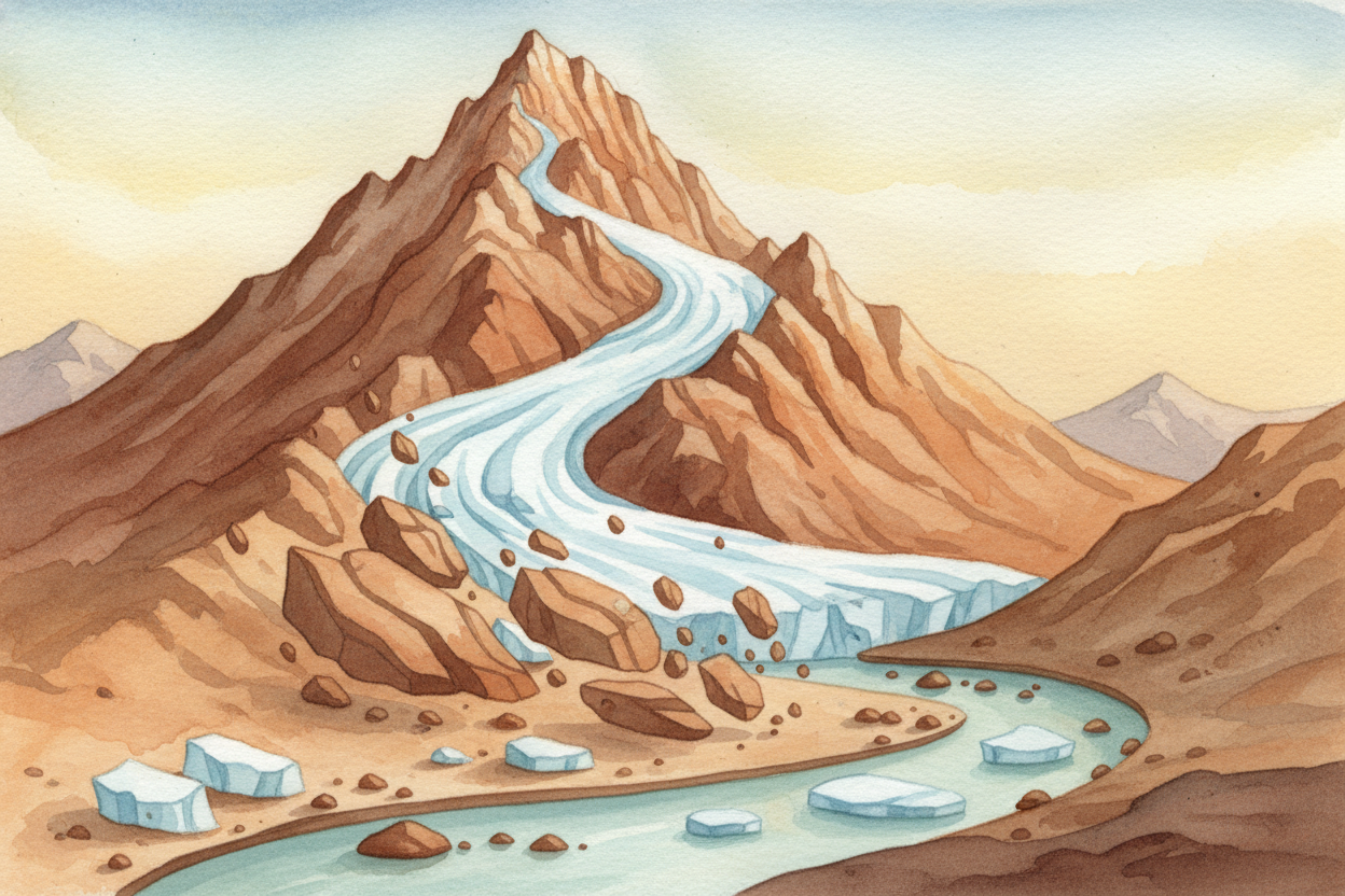 ~~Here's the wildest part:~~ **mountains don't just grow**. They also fall apart. The moment a mountain starts rising, w