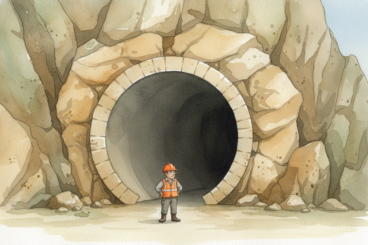 You've probably walked through a tunnel — maybe under a busy street or through a mountain. ~~But how do you even start~~
