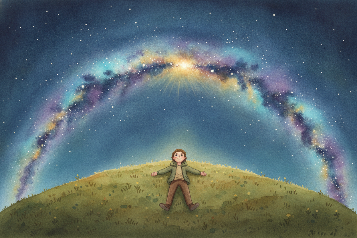 So tonight, when you look up, remember you're tilting your face into **ancient light from stars** that may have changed 