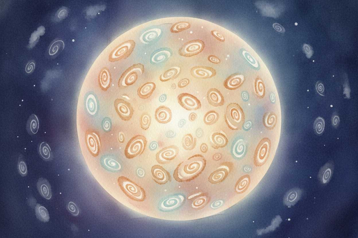So how far out does it all go? We can only see as far as light has had time to reach us since the universe began. That g