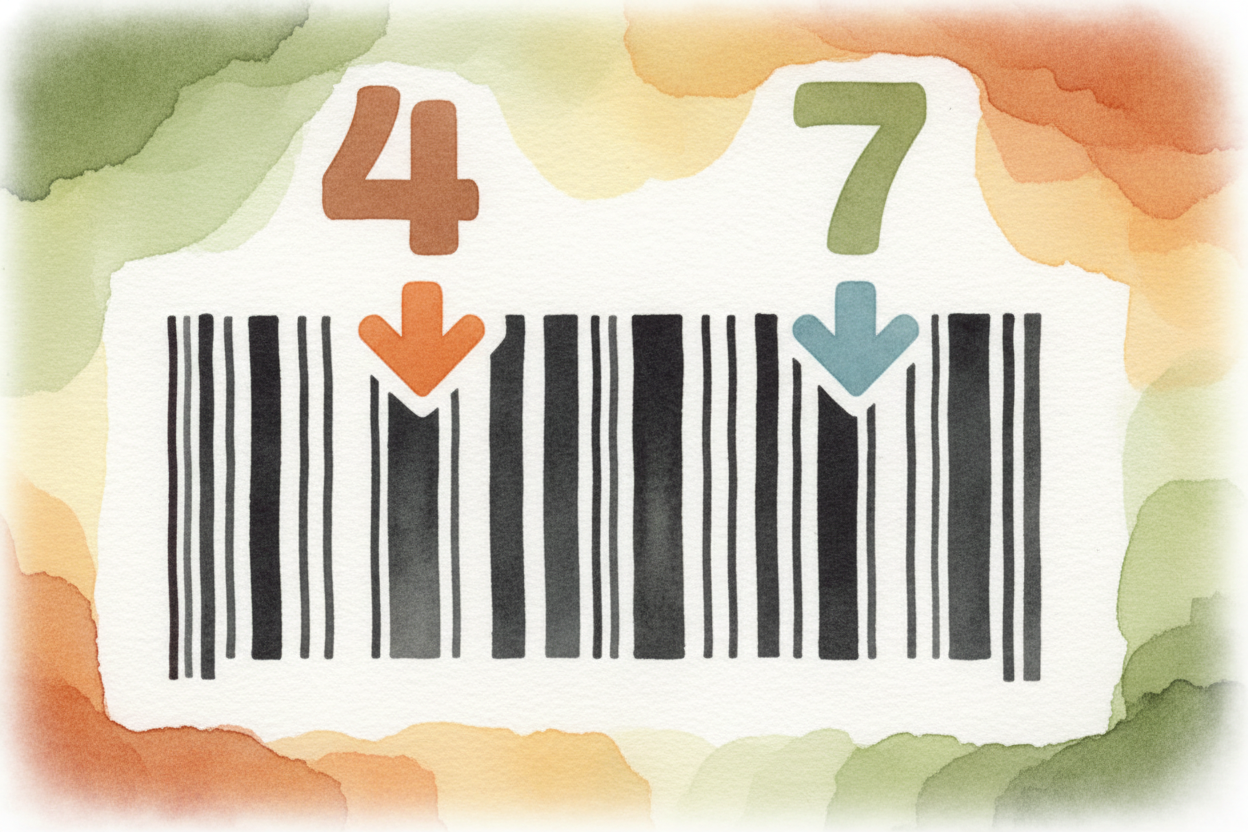 So the barcode itself is tiny and simple — **just a number written in a language scanners can read**. The WIDTH of each 