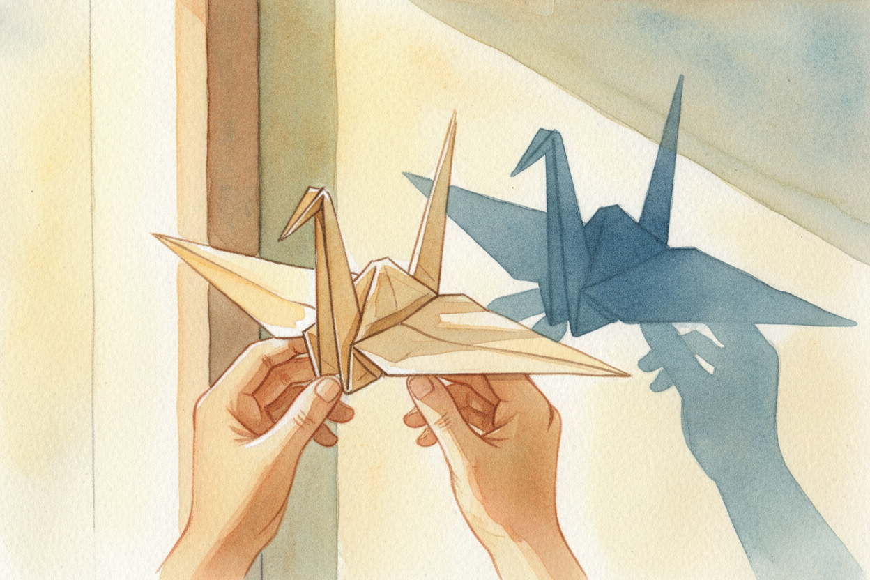 So folding paper ~~doesn't really "make" any shape~~ — it reveals shapes that were always hiding in the flat square, _wa