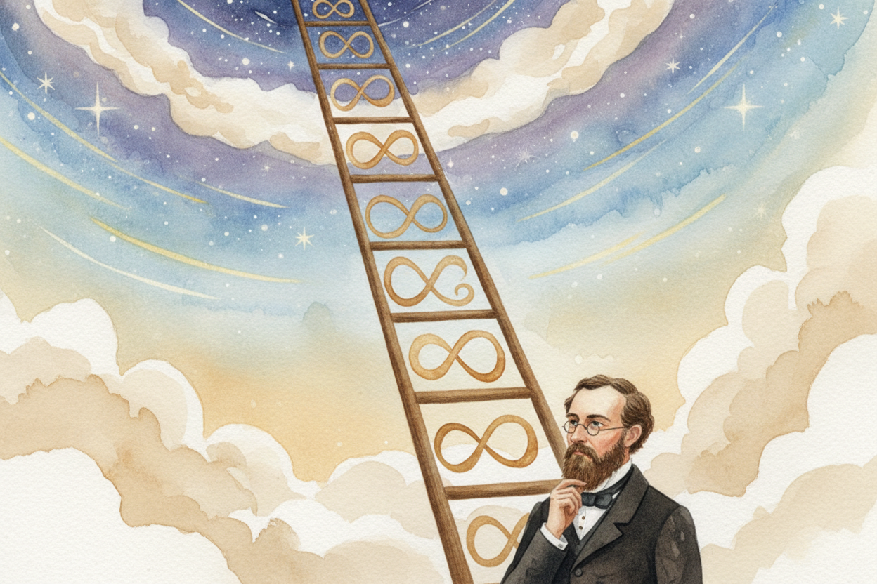 ~~Here's the wildest part:~~ Cantor also proved there are **infinitely many sizes of infinity**, each one bigger than th