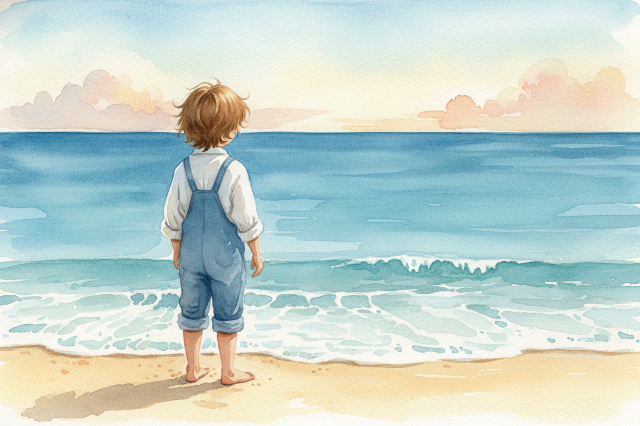 You're standing at the beach, toes in the sand, looking out at all that water. It goes on forever, blue meeting sky at t