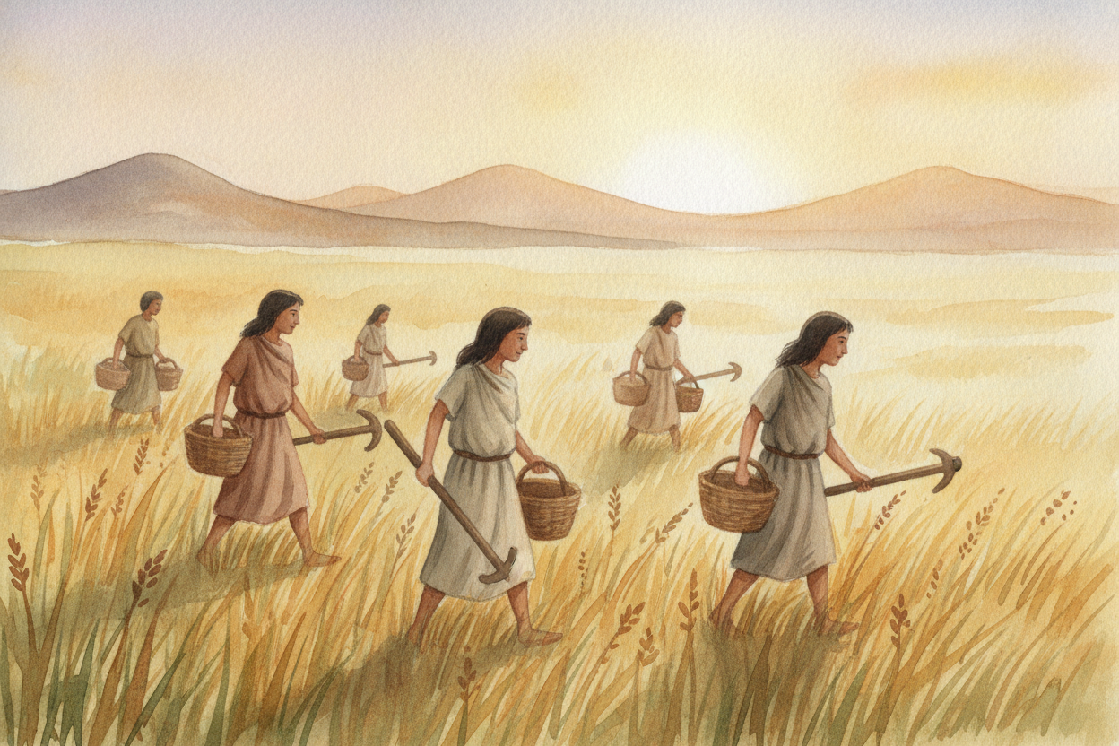 For most of human history, ~~nobody owned a single radish~~. People got their dinner by following it — _chasing animals,