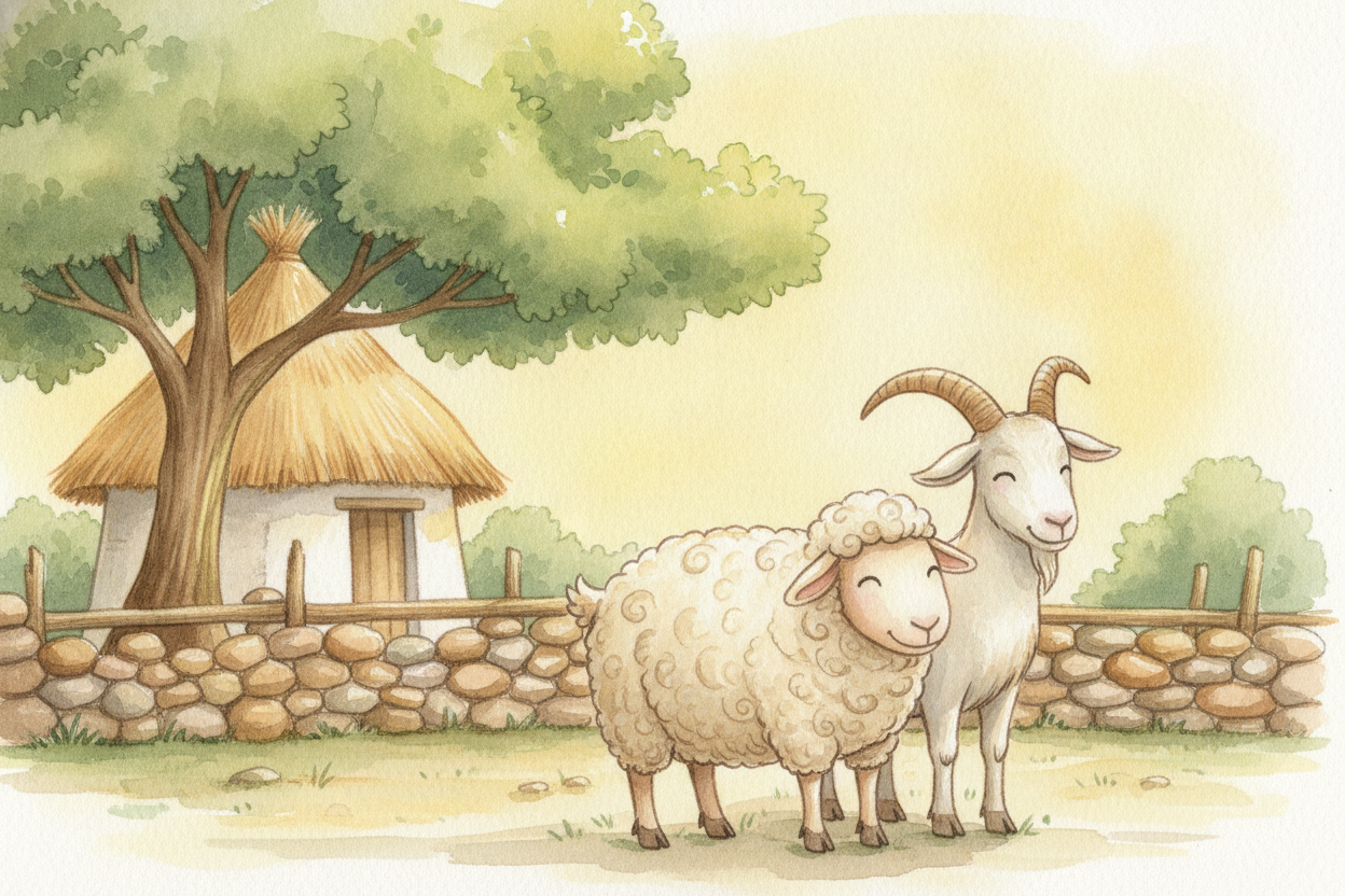 ~~The same trick worked on animals.~~ Wild sheep, goats, and pigs hung around human camps, nibbling scraps. People kept 