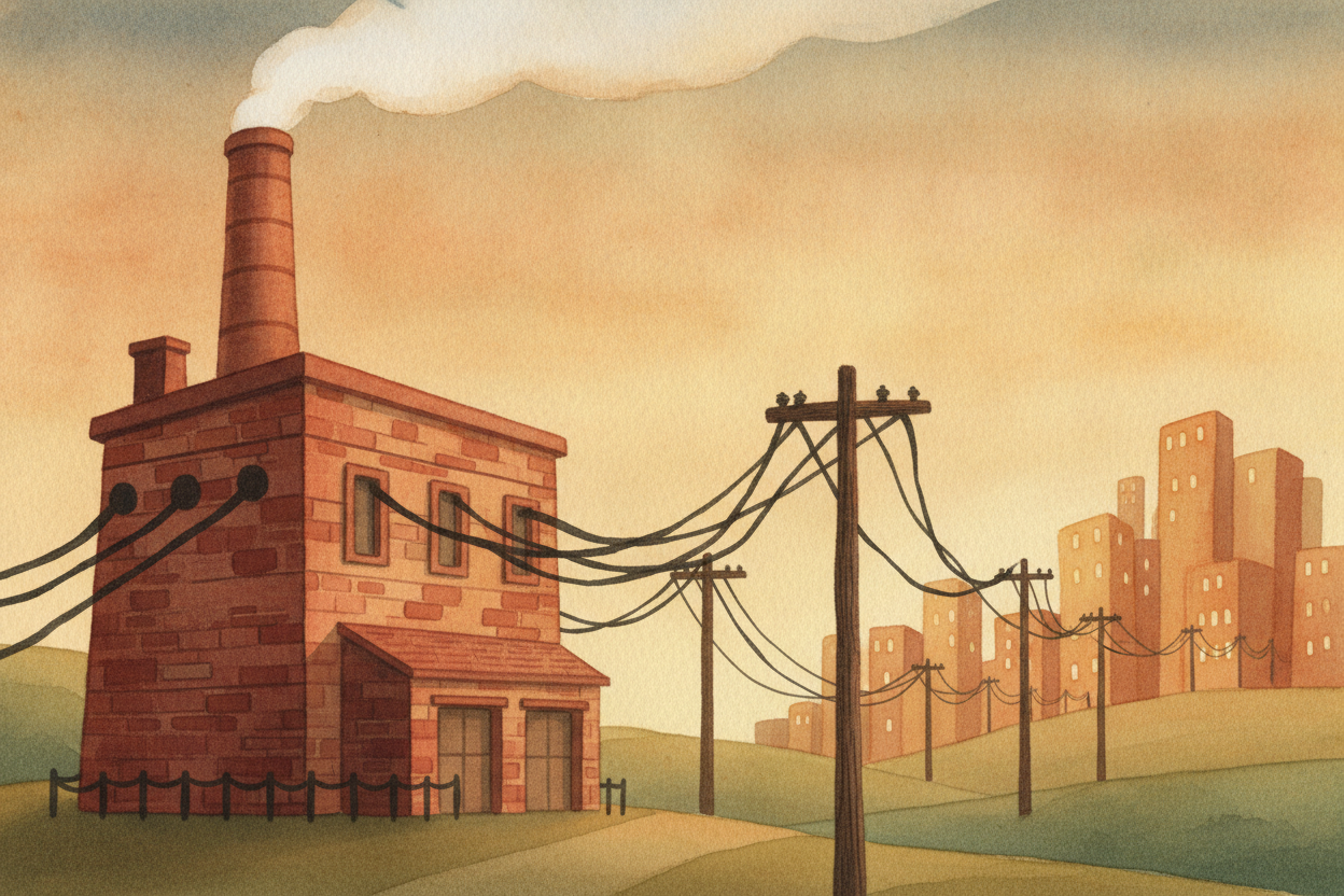 One bulb is nice. But ++Edison++'s real trick was building the whole system around it — power stations and wires running