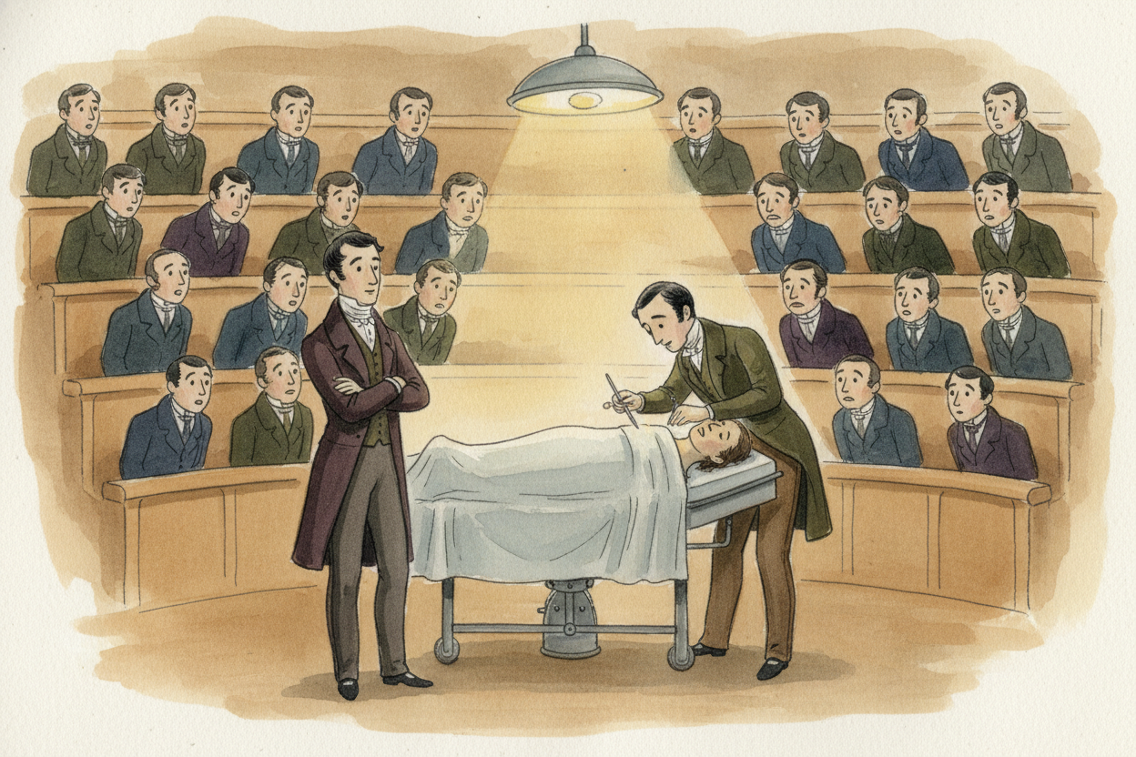 Then in 1846, a dentist named ++William Morton++ gave the **big, loud public demonstration** that changed everything. In
