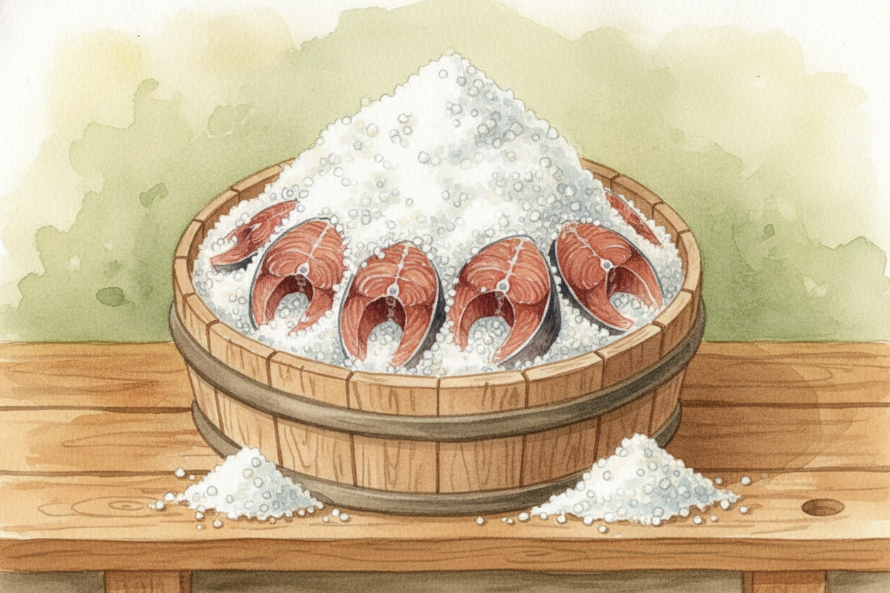 But people didn't rely on ice alone. They also transformed food so it could last. ~~Salt was magic.~~ Pack fish or meat 