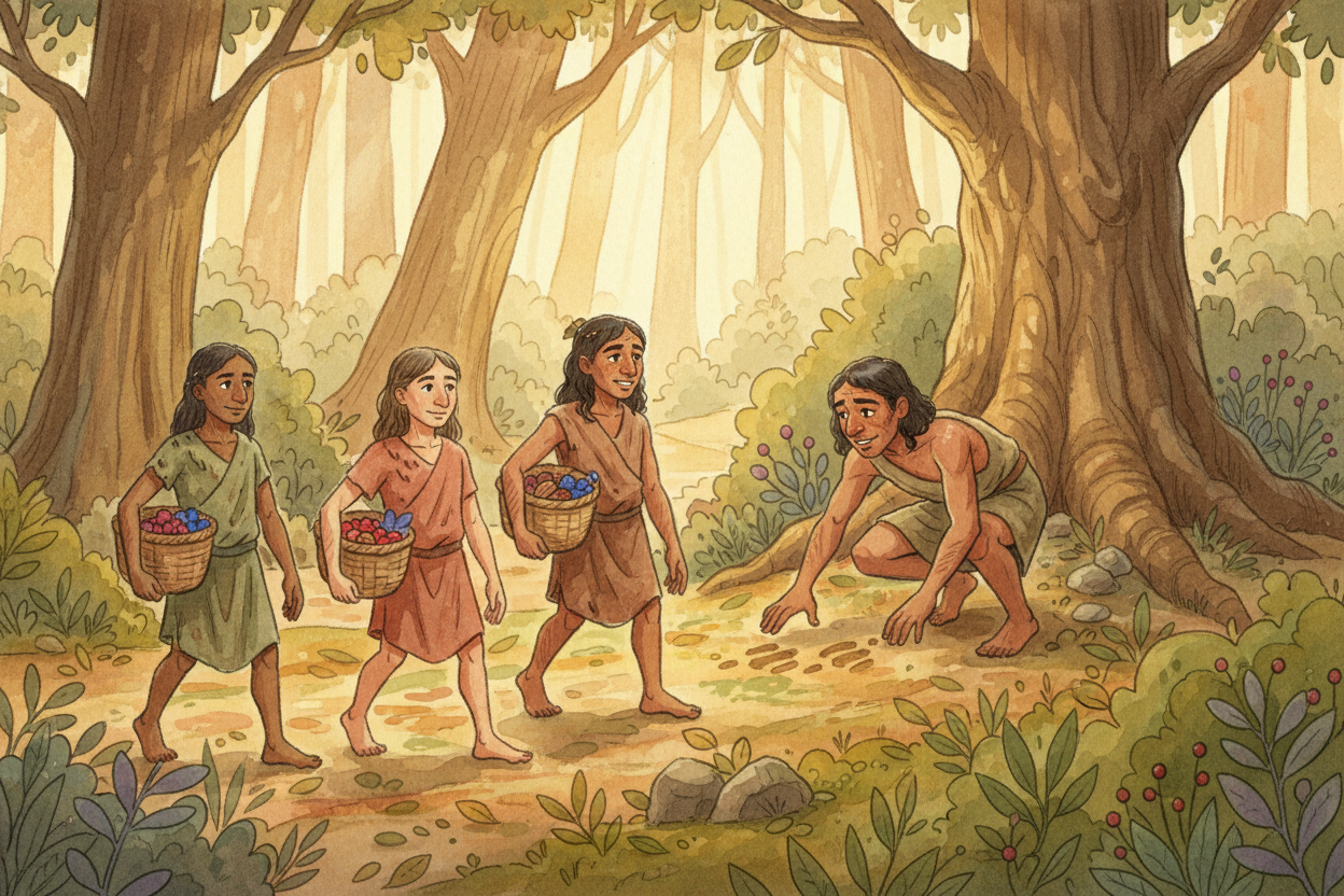 The first big challenge was food. You couldn't just open a fridge. Early humans were ++hunter-gatherers++, which means t