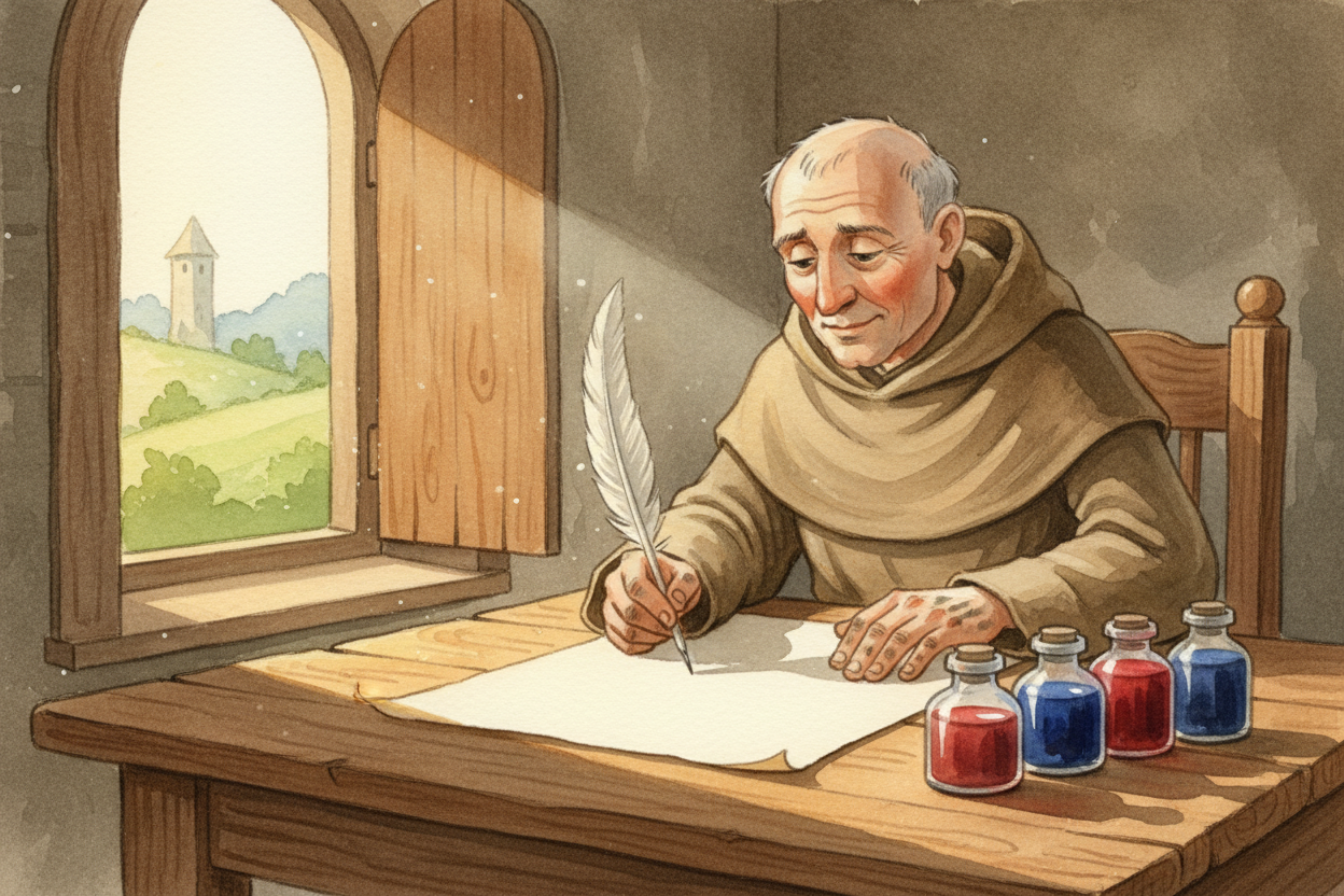 **Before machines could stamp out thousands of books in an afternoon**, every single book had to be made by hand. ~~One 