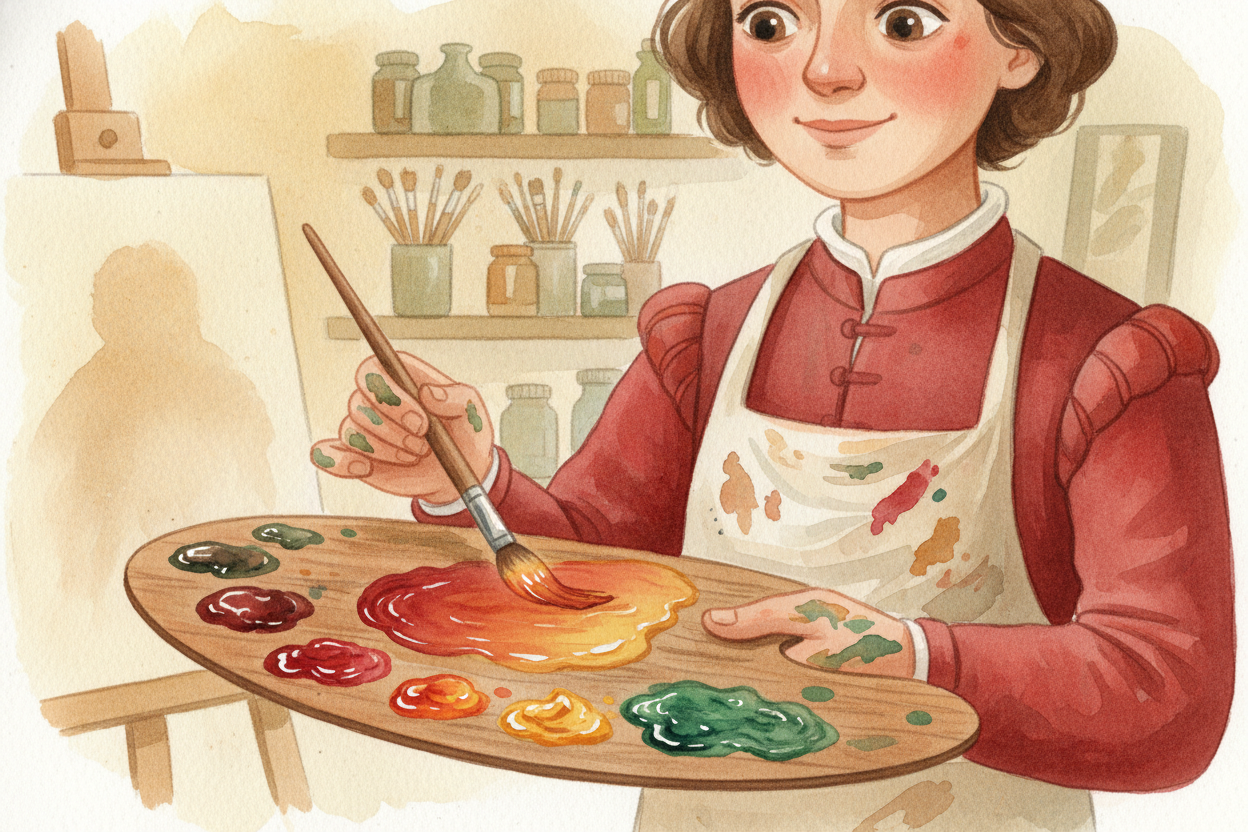 Later, artists discovered oil—++linseed oil++ squeezed from flax seeds. Mix it with pigment and you got paint that *drie
