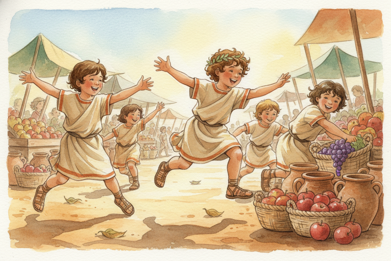 The oldest games were physical — running, jumping, throwing, chasing. Ancient kids played tag in the streets of Rome ~~t