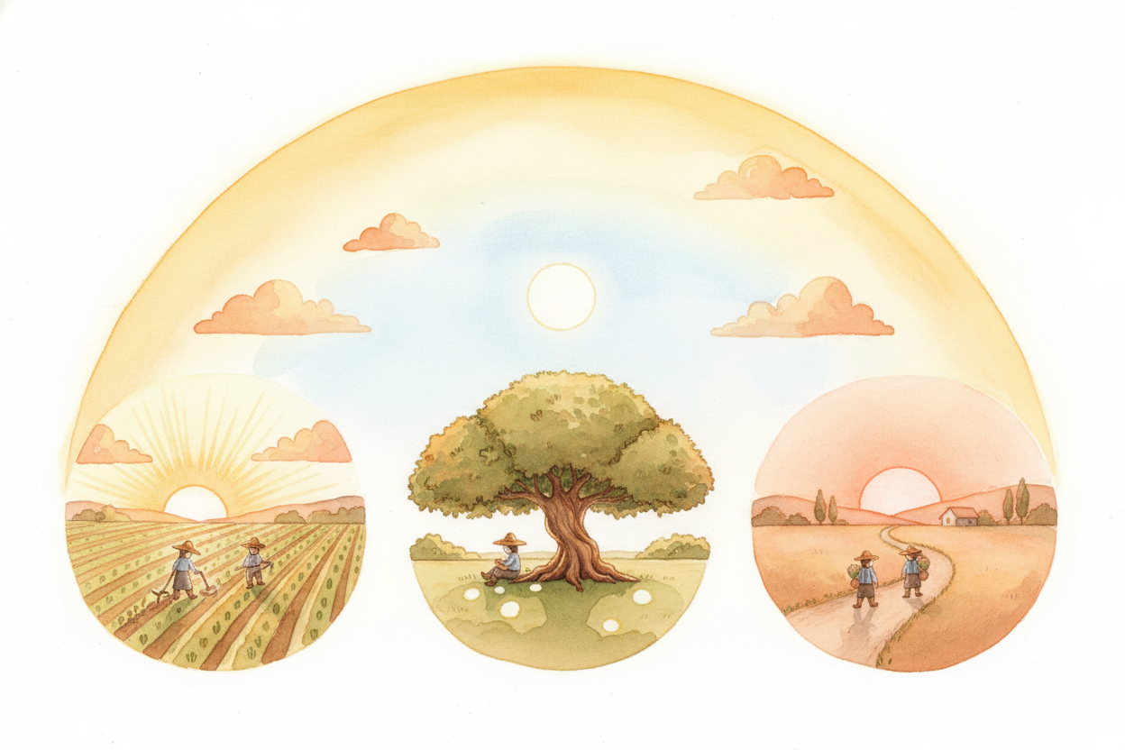 The first clock was the biggest one of all: ~~the sun itself~~. People watched it **crawl across the sky** from east to 