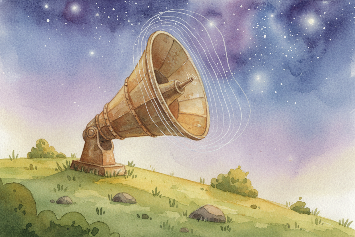 In 1964, two scientists in ++New Jersey++ had a brand-new radio antenna, **big as a barn and shaped like a giant ear**. 