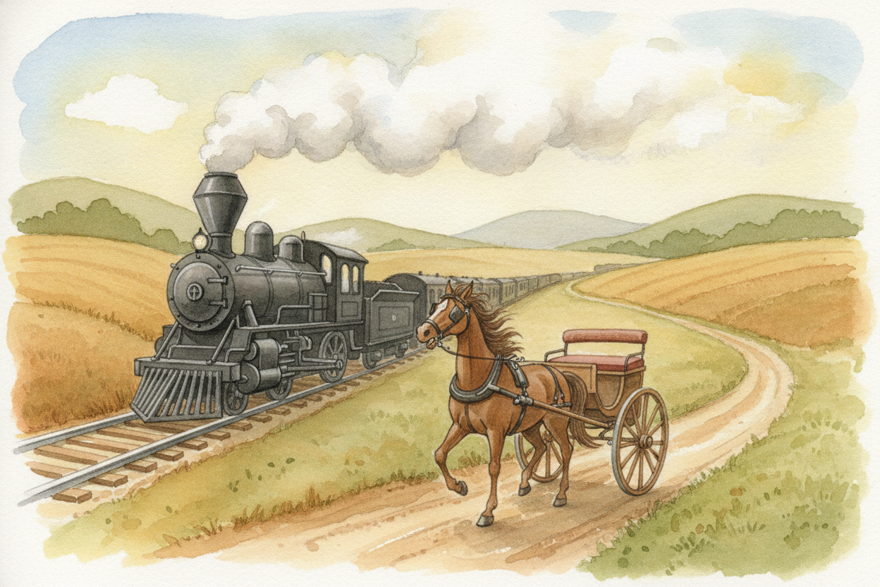 For most of human history, the fastest way to get anywhere was simple: **find a horse, or use your own two feet**. A jou