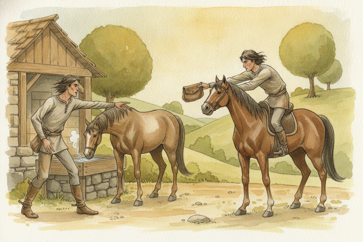 Along that road sat way-stations with fresh horses waiting. A messenger would gallop hard, hand off the letter, and a ne