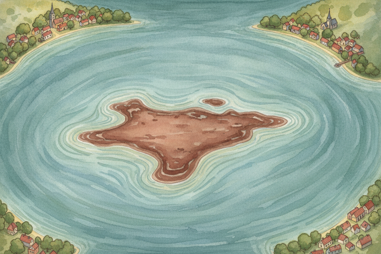 Now, the lake — ++Lake Texcoco++ — was not their first choice for a reason. It was shallow, muddy, and in some places to