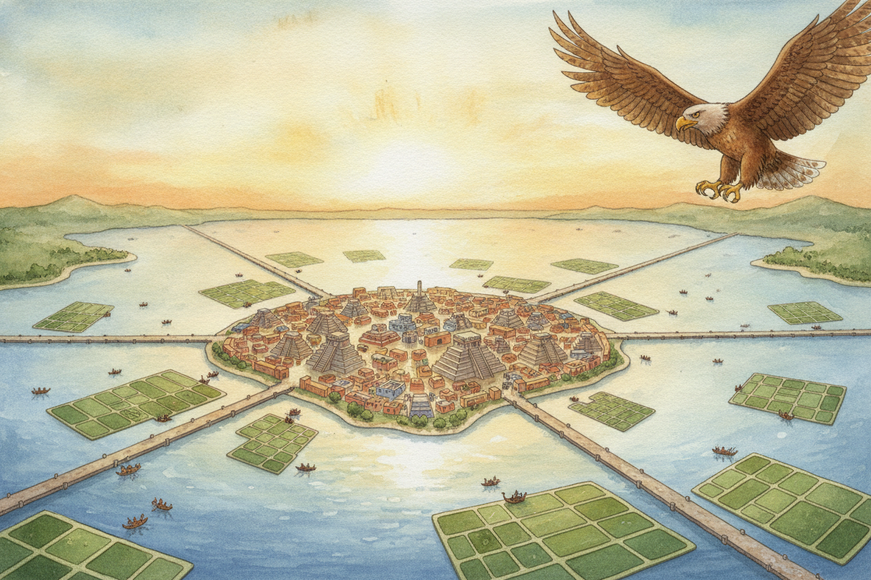 ~~So that's the answer:~~ the Aztecs didn't fight the lake — they **made friends with it**. They turned *mud into garden