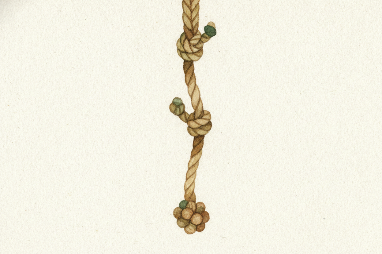 ~~The trick was~~ that the **knots meant numbers**. A knot near the bottom of a cord counted as ones, the next level up 