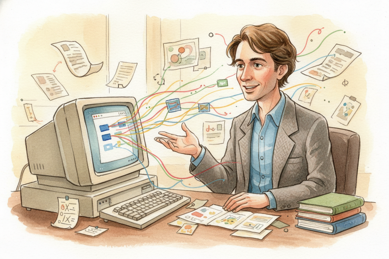 Then in 1989, a British scientist named ++Tim Berners-Lee++, working at a physics lab in Switzerland, invented the ++Wor