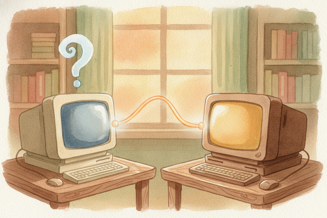 For a long time, each computer was a **lonely island**. It knew lots, but only talked to itself. So clever people had an