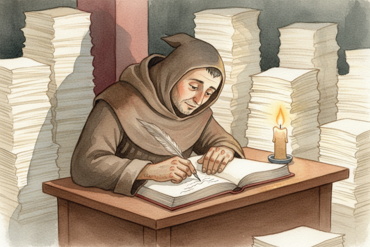 Before 1440, if you wanted a book, someone had to copy it by hand. ~~Every. Single. Word.~~ **A Bible took a year to cop