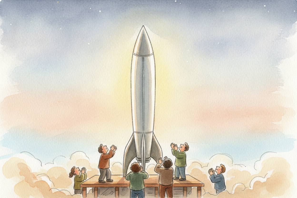 ~~Here's the sneaky part.~~ Both countries were also building rockets — **not to explore, at first, but to carry powerfu