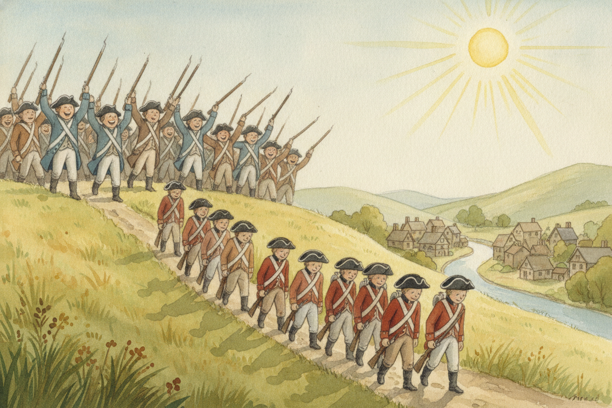 ~~Then came the turning point.~~ In 1777, the Americans surrounded and captured an entire British army at a place called