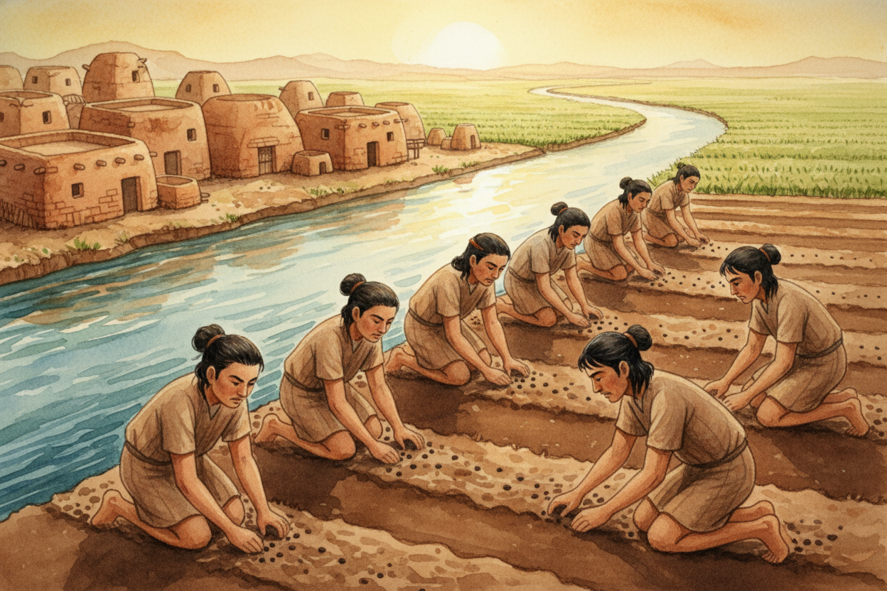 The big change was farming. People figured out that if you planted seeds in the ground and took care of them, food would