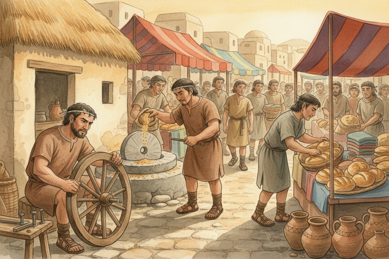 Why did cities keep growing once they started? Because they were useful. A city is like a **big toolbox full of people**