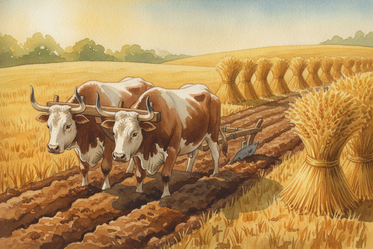 It started with **full bellies**. Farmers learned smarter tricks — heavier plows that bit deep into thick soil, and a cl