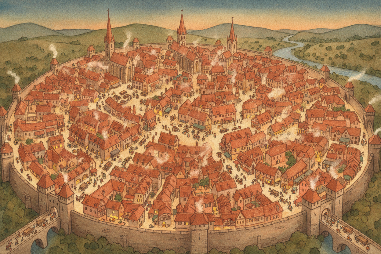 And so the whole machine spun together. **More food made more free time**. Free time made towns. Towns made guilds and g