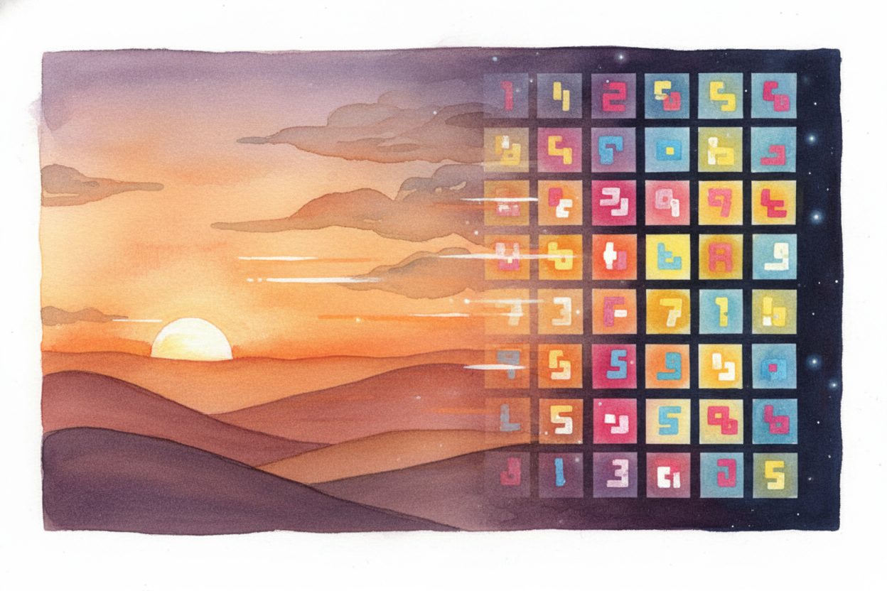 The AI doesn't "see" pictures the way you do. To the computer, every image is just **millions of tiny numbers**—*one num