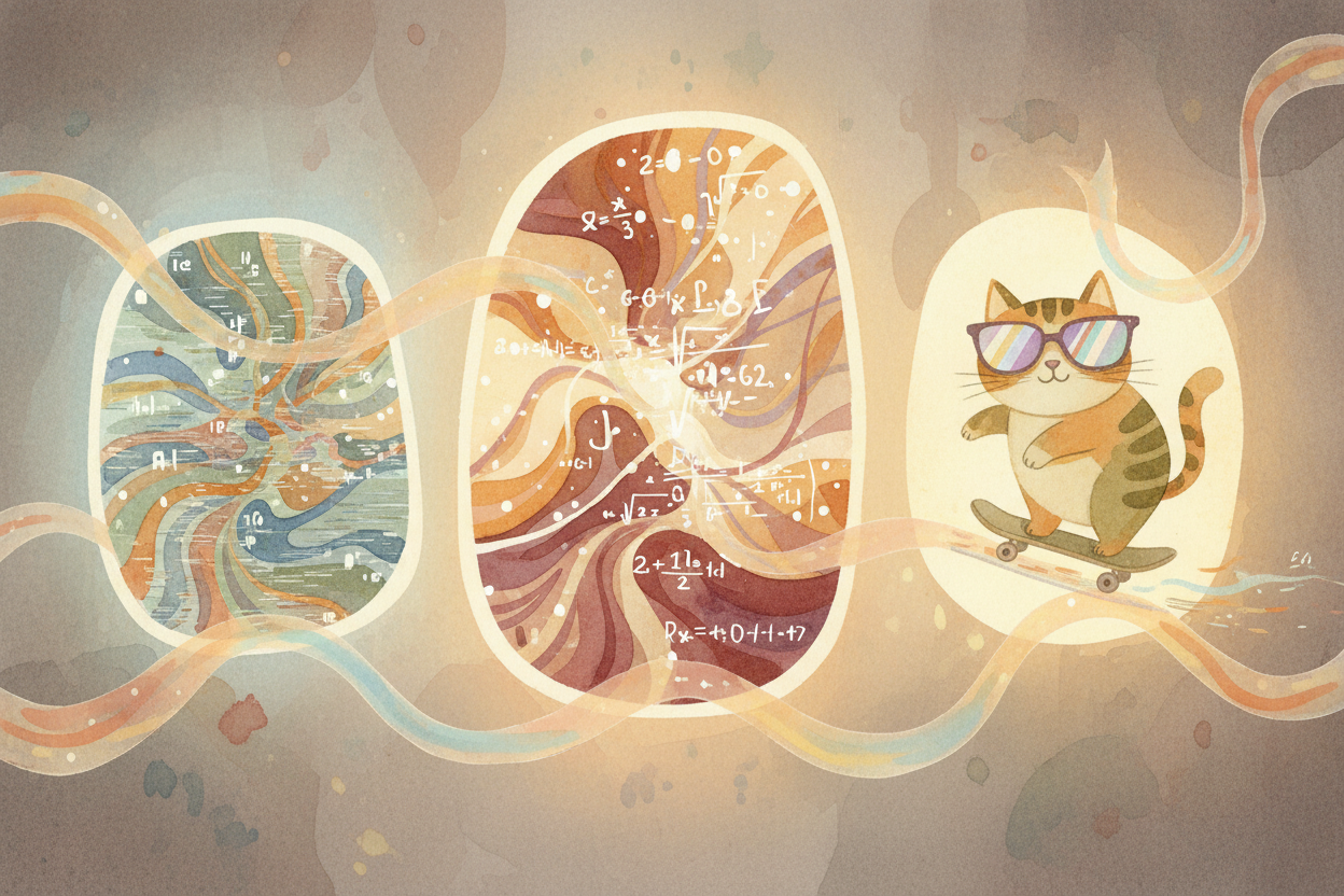 ~~The cat isn't copied from any photograph.~~ ~~The sunglasses aren't traced from a drawing.~~ The AI invented them, _th