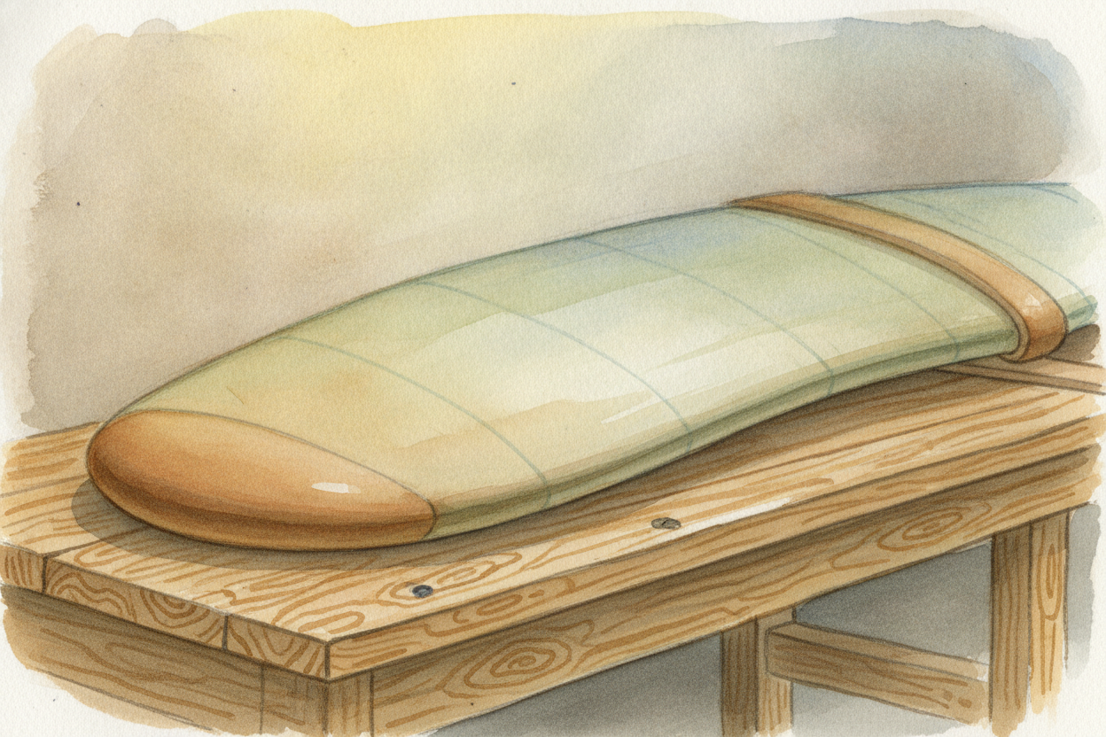 ~~Now look closely~~ at a wing from the side. It isn't a flat board. The top is gently curved, **like the back of a spoo