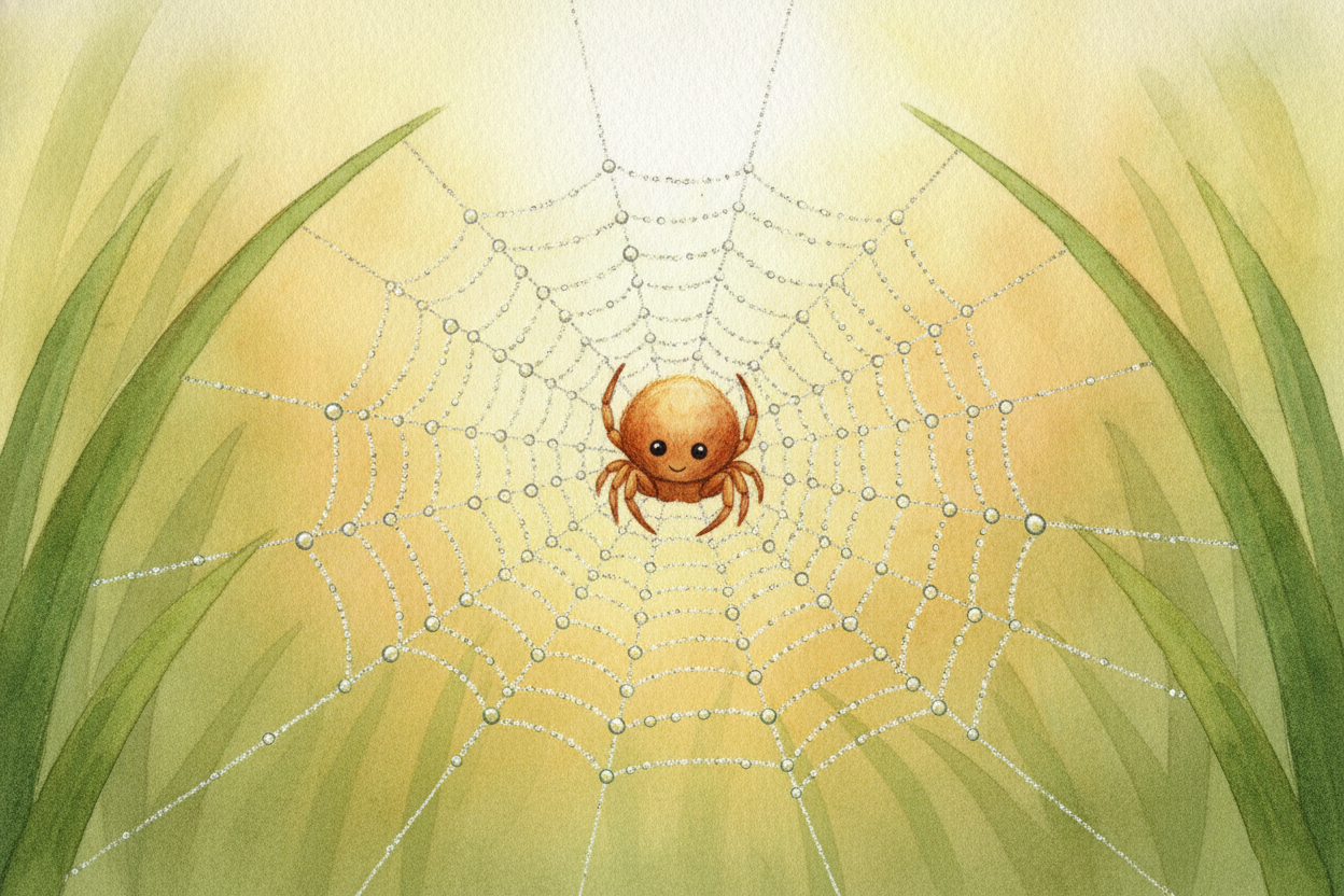~~A spider has never met its mother.~~ It hatches alone, and yet **on the very first try** it spins a web *so perfect it