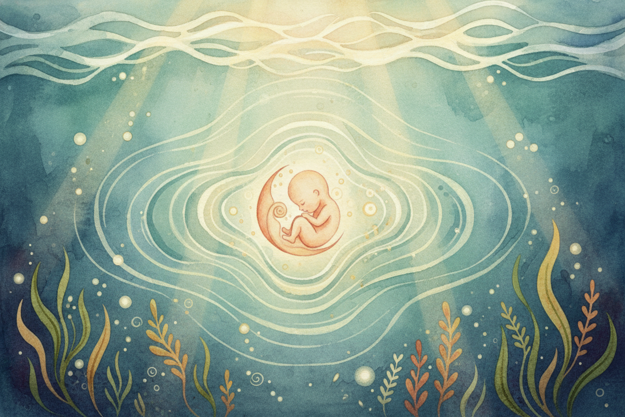 **Even in the womb**, before birth, babies can hear their mother's voice through the watery cushion. They can't hear eve