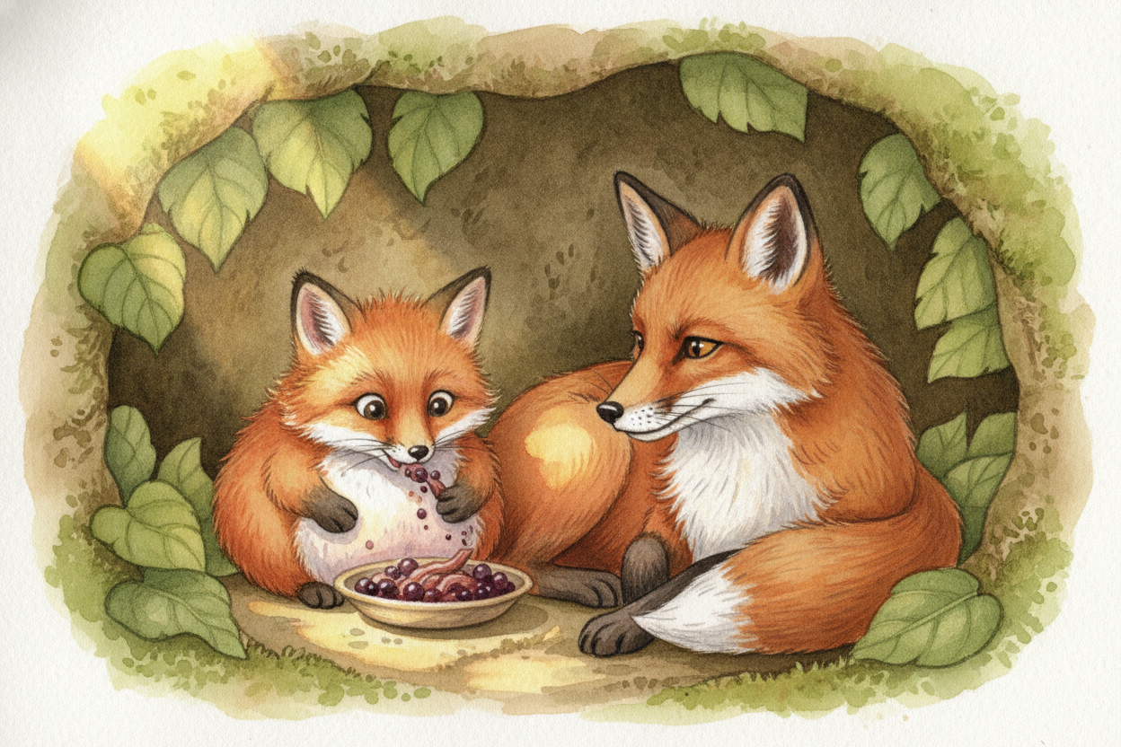 가장 기본적인 것부터 시작해요. 바로 **몸이 자라는 일**이에요. 아기들은 *먹고, 또 먹어요.* 그리고 그 먹이는 **근육, 뼈, 털, 깃털**이 되지요. 새끼 여우는 몇 주 만에 몸집이 ~~두 배로 커져요.~~
