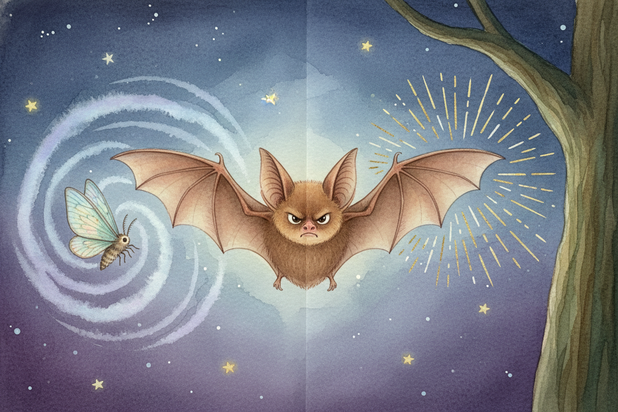 ~~But distance isn't enough.~~ The bat needs to know what it found. Is it food or just a leaf? *The echo tells the whole
