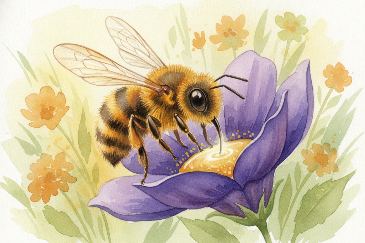 ~~It starts with a forager bee zooming out to find flowers.~~ She's looking for nectar — a sugary liquid hidden inside t