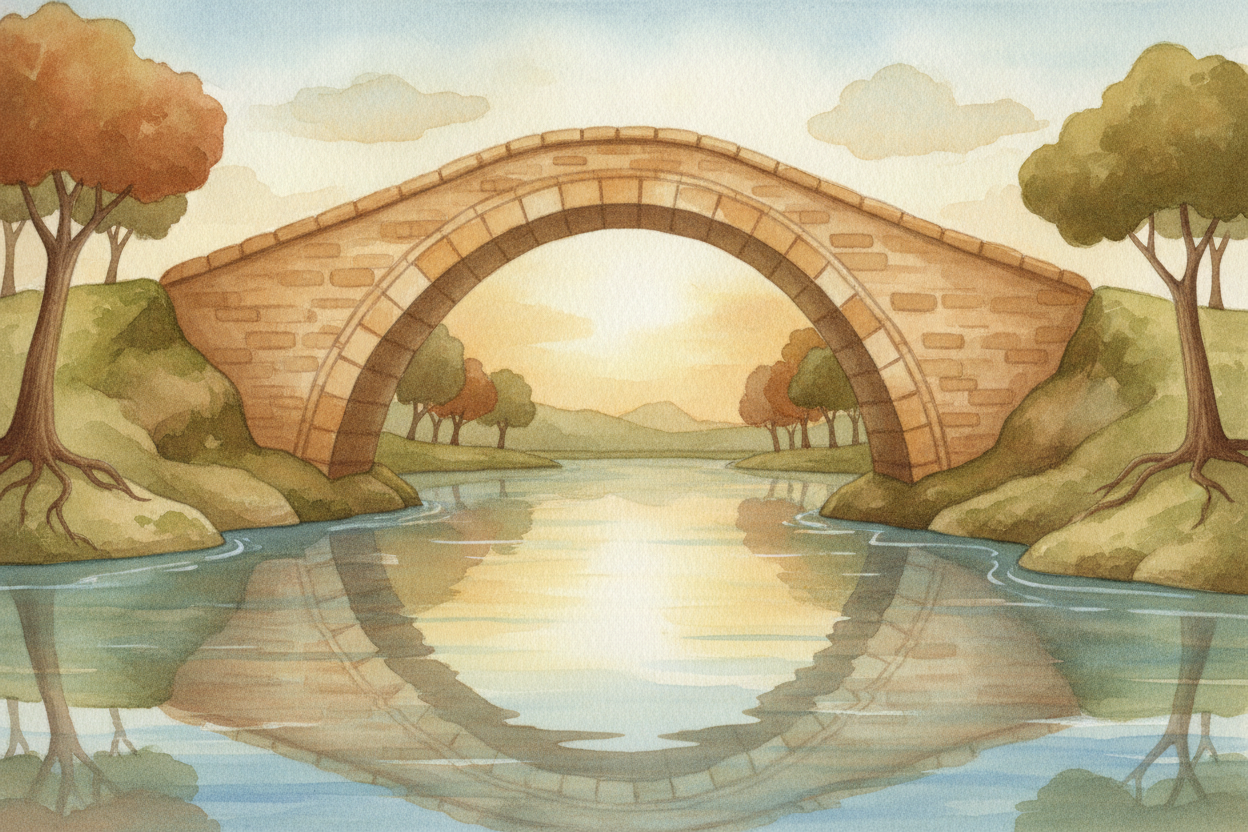 Enter the arch — ~~the oldest trick in the book~~. An arch is a curve that **turns squishing into strength**. Push down 